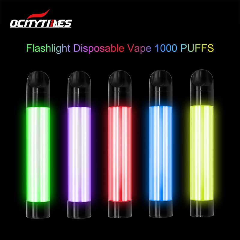 1000 Puffs LED-Taschenlampe Nikotinsalze Einweg-Vape-Pod