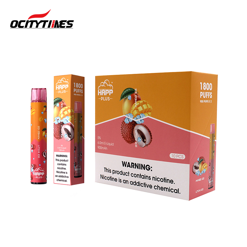 Ocitytimes HAPP PLUS 1800Puffs Elektronische Zigarette Einweg-Vape-Pod